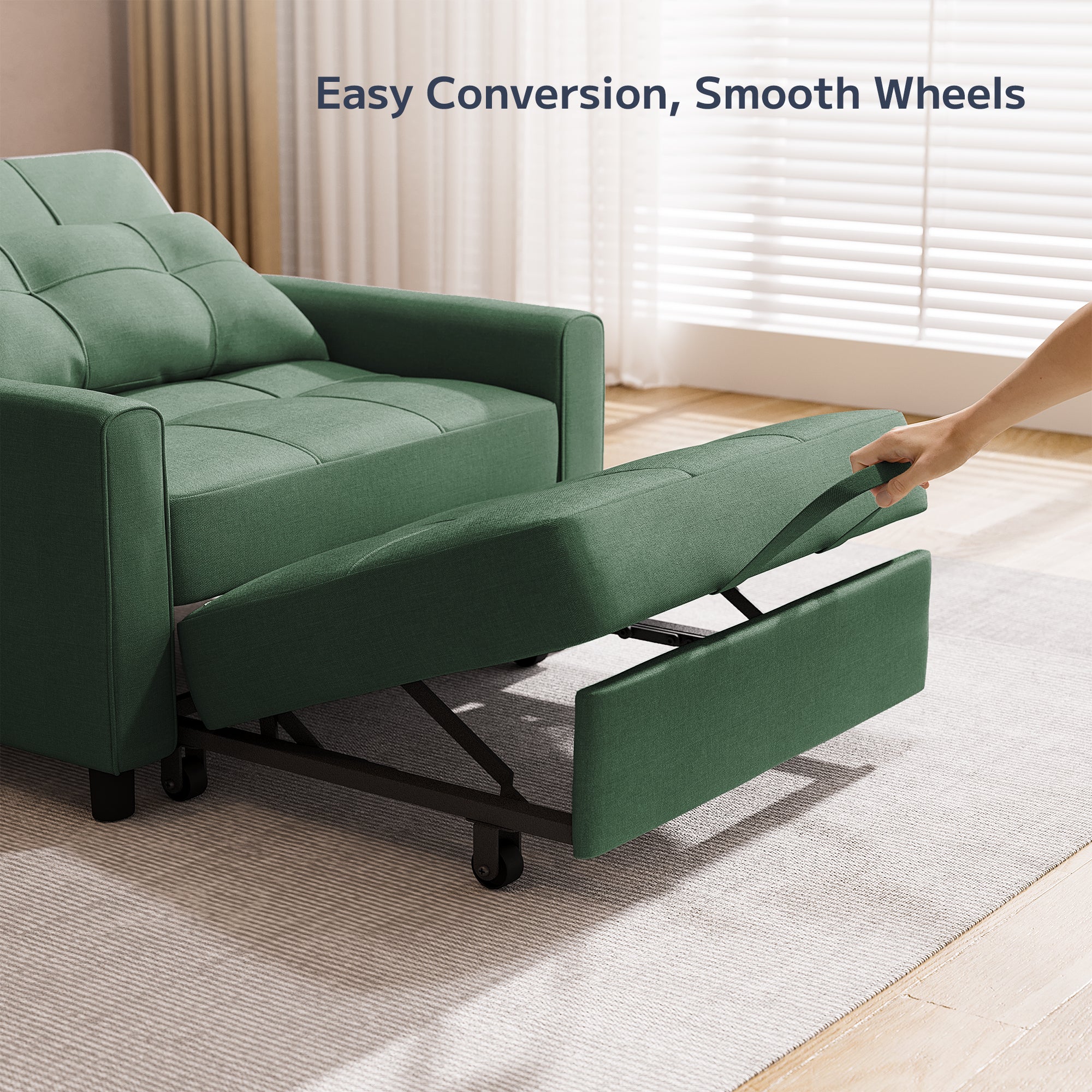 Asofer Sofa Bed Chair, 3 in 1 Convertible Futon Couch Recliner, Sleepe ...